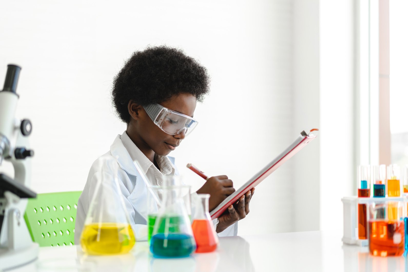 African American Cute Little Boy Student Child Learning Research